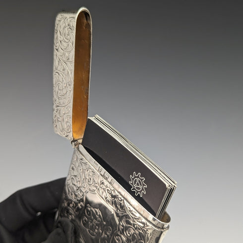 1900年 英国アンティーク 純銀製カードケース 79g Henry Pope
